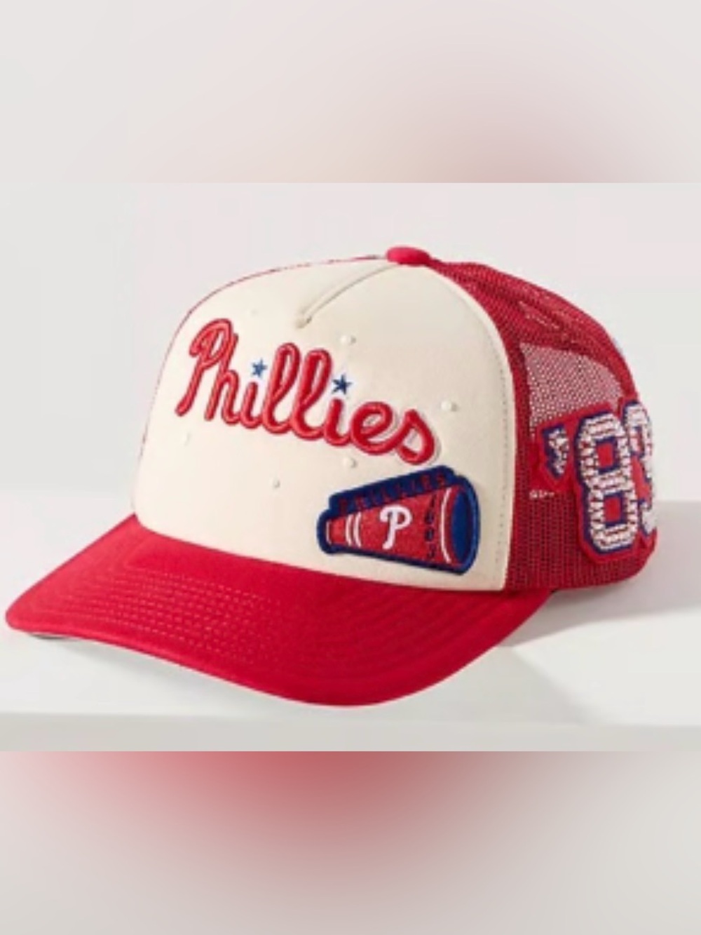 Anthropologie Mitchell & Ness MLB charm trucker hat